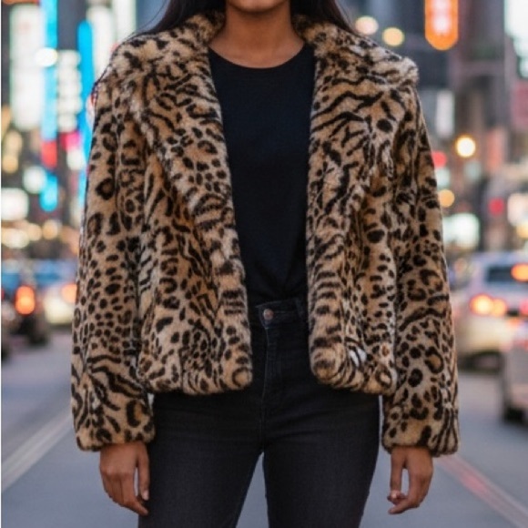 Forever 21 Jackets & Blazers - Forever 21 Leopard Print Teddy Jacket - Women’s Size S. Elegant and fancy.